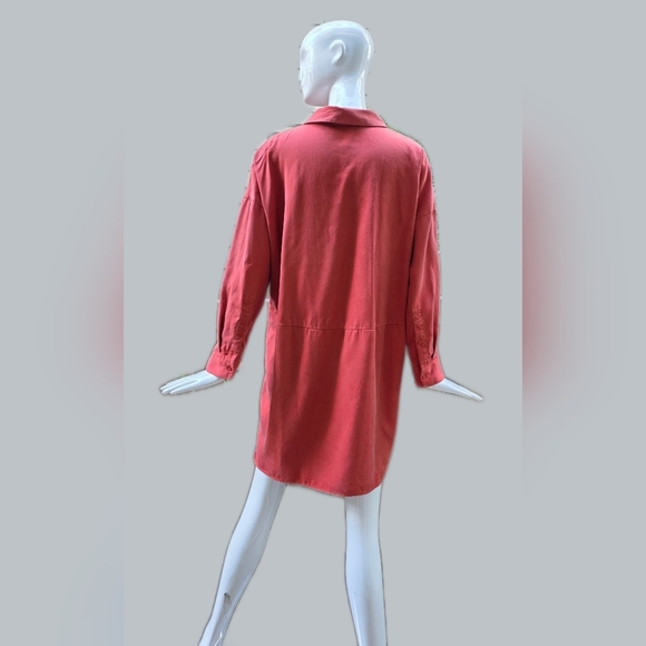 COS Lyocel Burnt Orange, Mid Legnth Dress With Large Front Pickets. SM. P - Picture 4 of 12